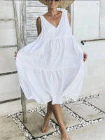 Colorblock Tiered Midi Tank Dress