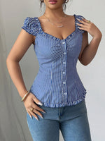 Striped Cap Sleeve Shirt