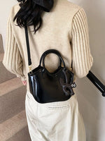 Leather Cat Charm Crossbody Bag