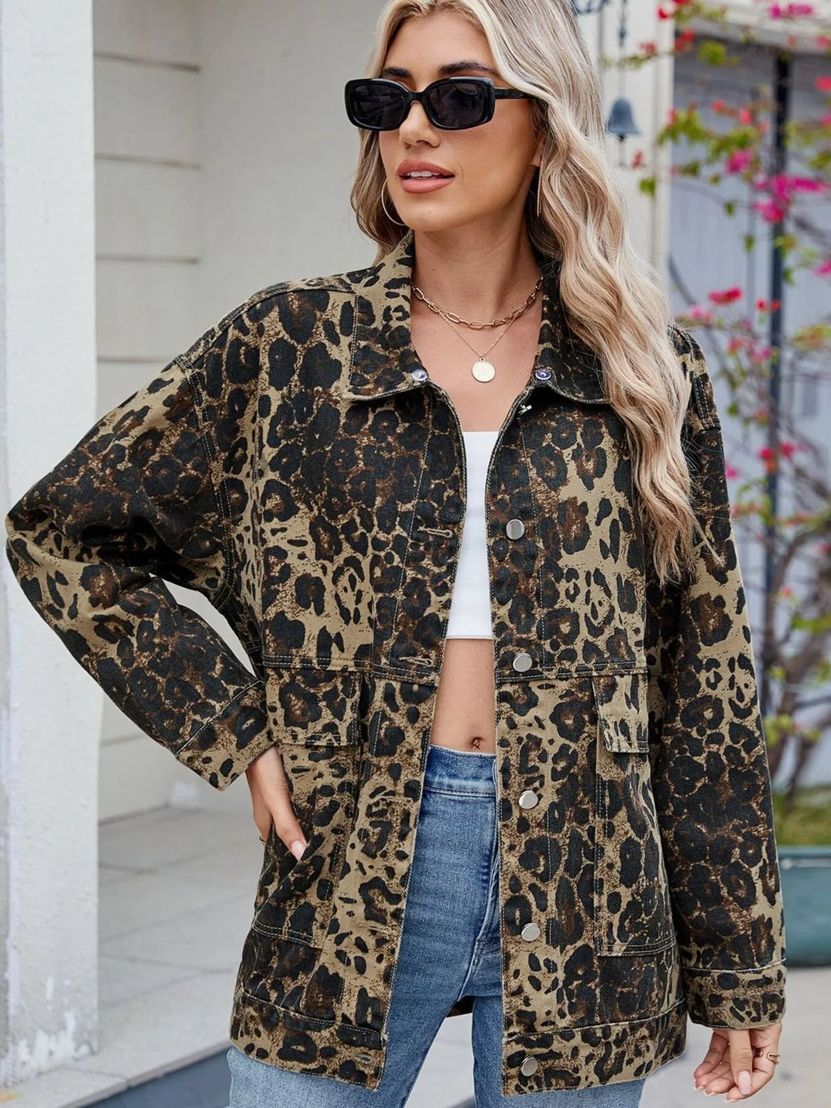 Button Up Long Sleeve Denim Jacket