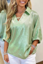 Johnny Collar 3/4 Sleeve Blouse