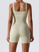 Basic Bae Ribbed Sleeveless Active Romper - Ladyez