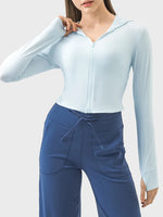 Millennia Zip Up Hooded Long Sleeve Active Outerwear - Ladyez