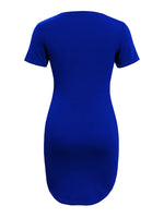 Round Neck Short Sleeve Mini Tee Dress