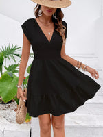 Tiered Cap Sleeve Mini Dress