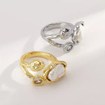 Irregular Pearl Open Ring