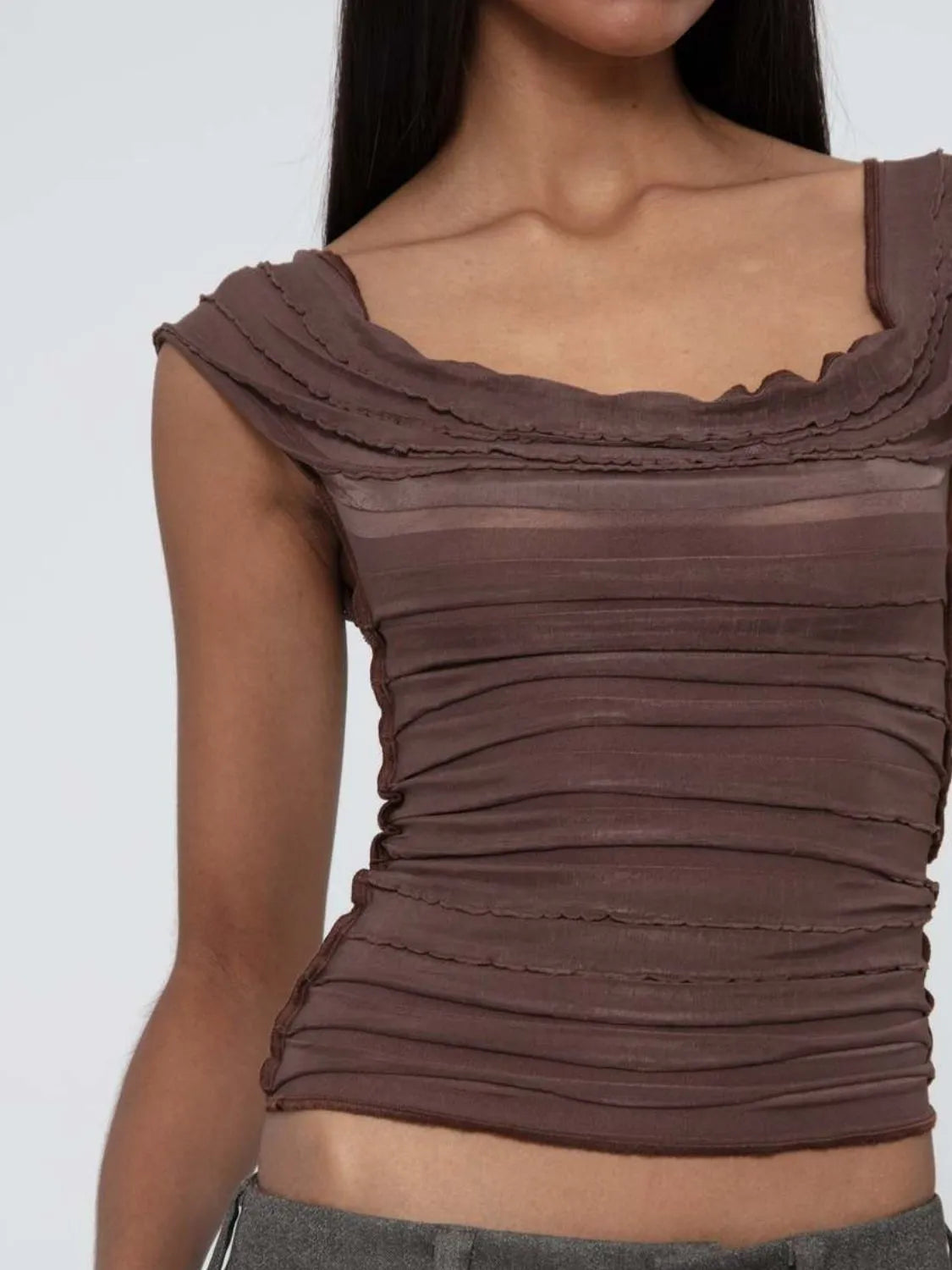 Ruched Solid Tank - Ladyez