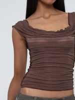 Ruched Solid Tank - Ladyez