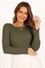 Lettuce Edge Round Neck Long Sleeve T-Shirt - Ladyez