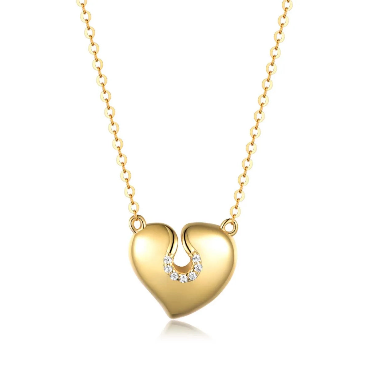 Moissanite 925 Sterling Silver Heart Necklace - Ladyez