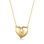 Moissanite 925 Sterling Silver Heart Necklace - Ladyez
