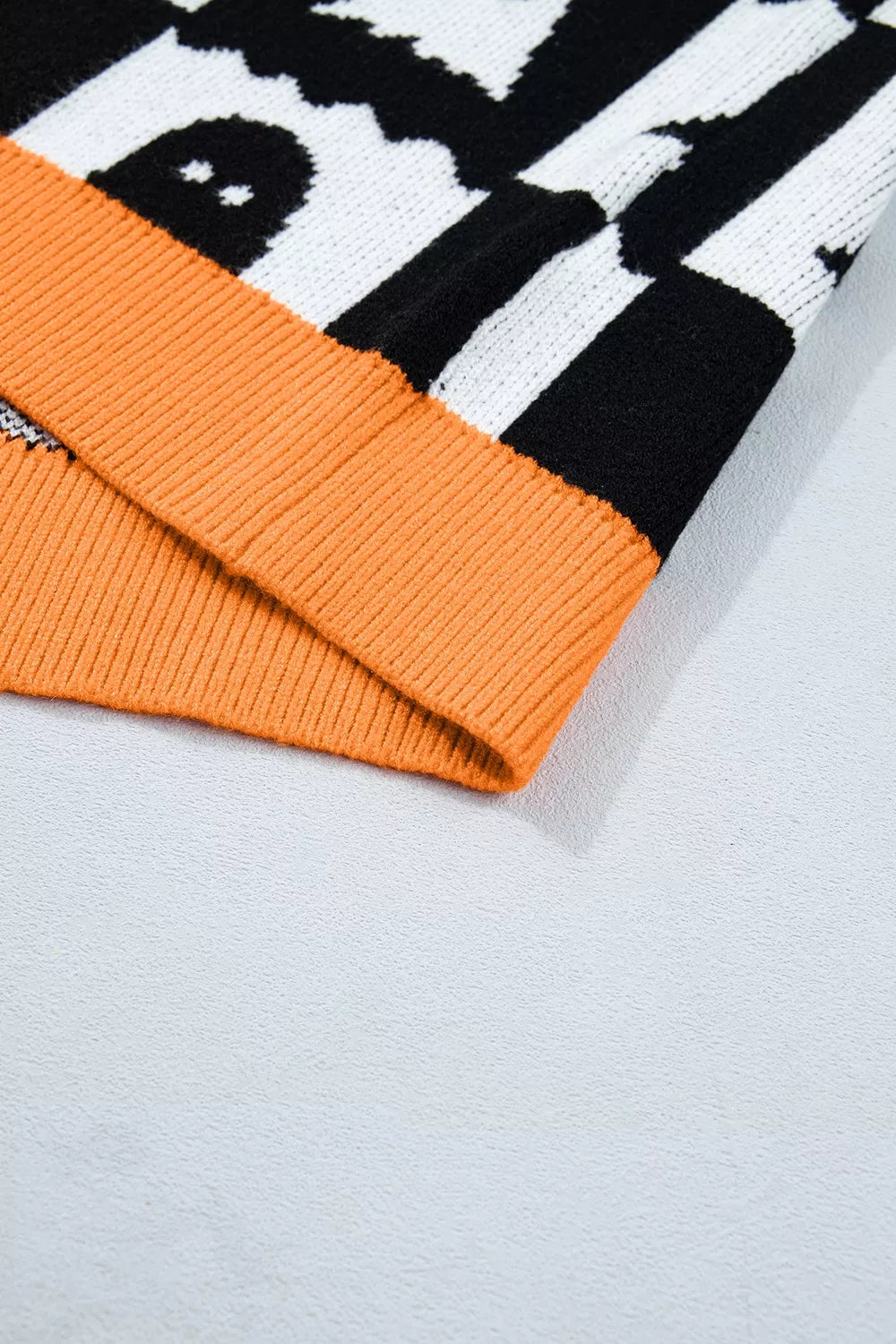 Halloween Ghost Pattern Checkerboard Sweater