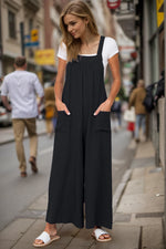 Double Take Full Size Wide Leg Overalls with Pockets - Ladyez