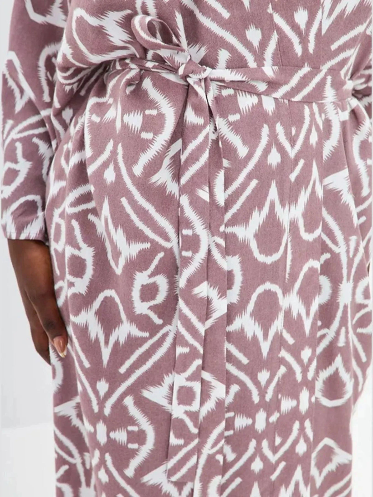 Geometric Print Surplice Beach Cover Up Dress - Ladyez