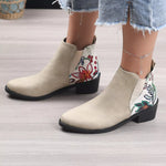 Point Toe Block Heels Ankle Boots