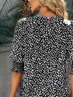 Animal Print Half Sleeve Blouse