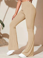 Full Size High-Waist Flare Active Pants Plus Size - Ladyez