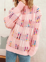 Colorful Round Neck Long Sleeve Sweater