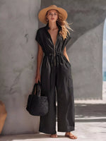 Zipper Front Wide Leg Jumpsuit
