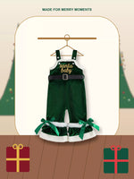 Children's Santa Baby Velvet Christmas Overalls
