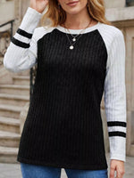 Ribbed Raglan Sleeve T-Shirt