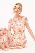 And The Why Fish-Net Floral Printed Midi Dress