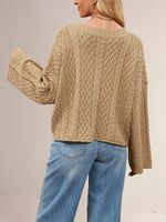Cable Knit Button-Down Cardigan