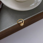 18K Gold-Plated Zircon Sun Bypass Ring