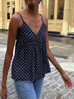 Polka Dot V-Neck Flowy Cami