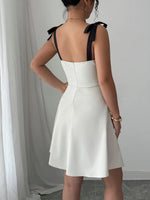 Sweetheart Neck Tie Shoulder Dress - Ladyez