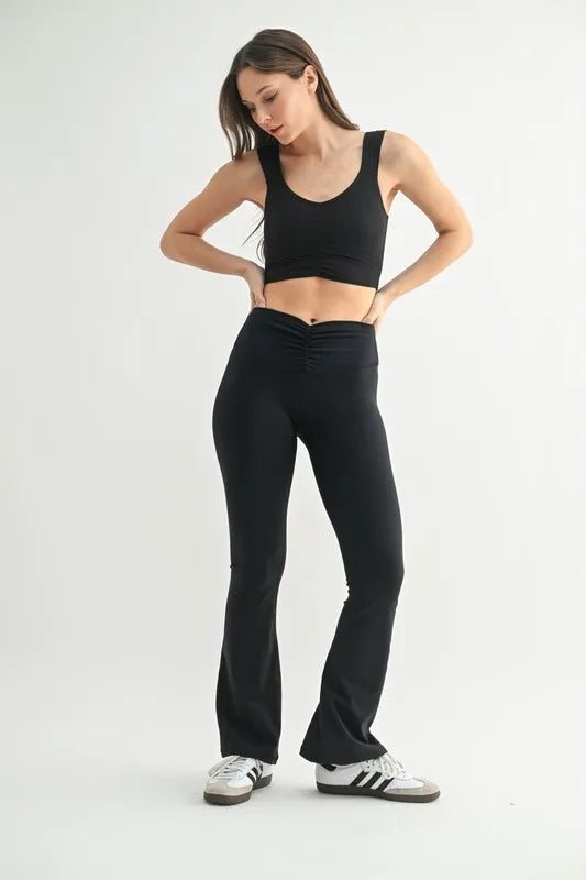MONO B Ruched Front Active Tank - Ladyez