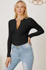 Zip Up Long Sleeve Bodysuit - Ladyez