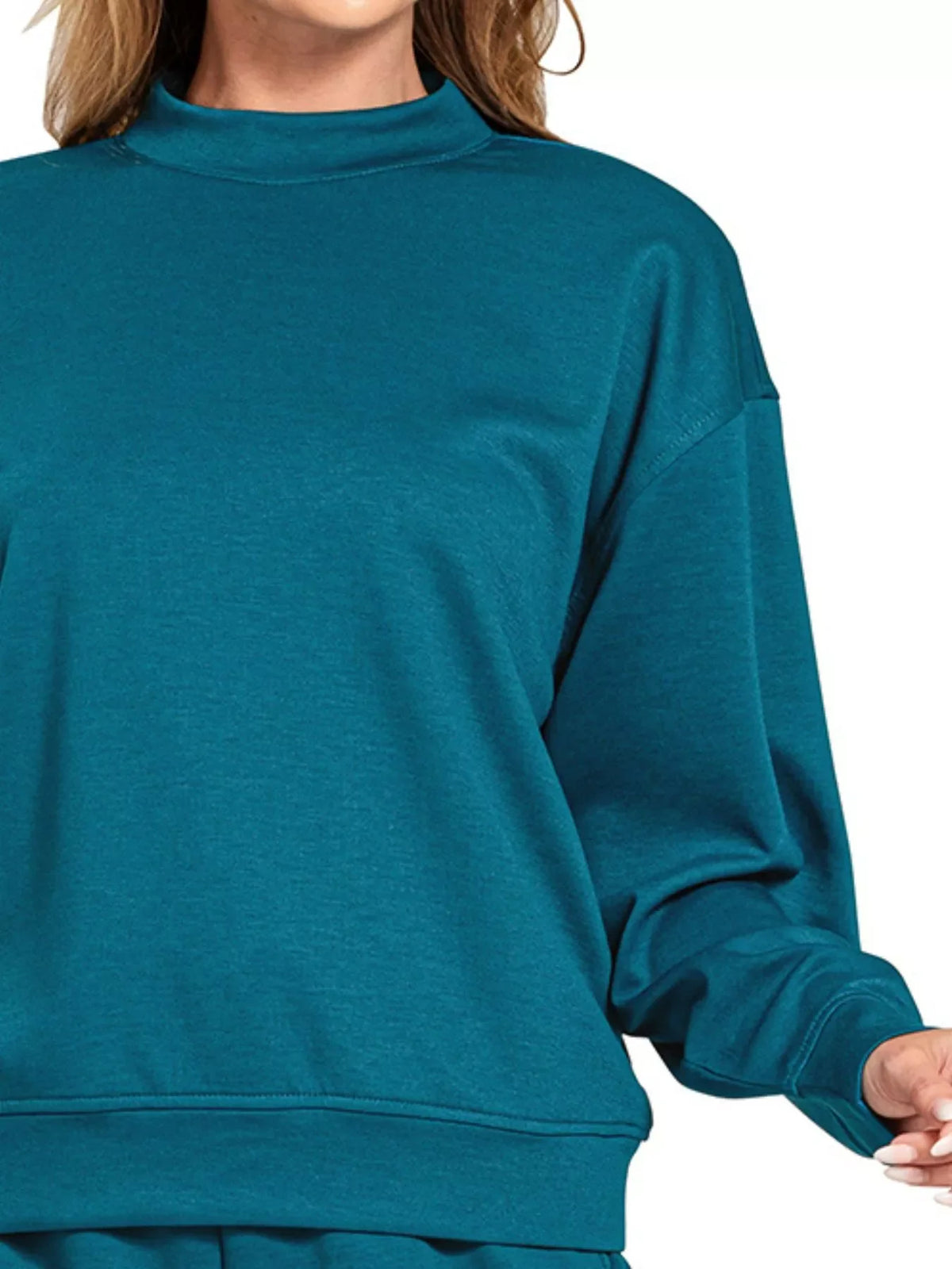 Zenana Scuba Long Sleeve Sweatshirt and Shorts Set
