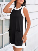Contrast Trim Sleeveless Romper
