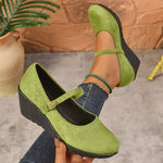 Round Toe Wedge Loafers