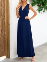 Surplice Neck Sleeveless Maxi Dress - Ladyez