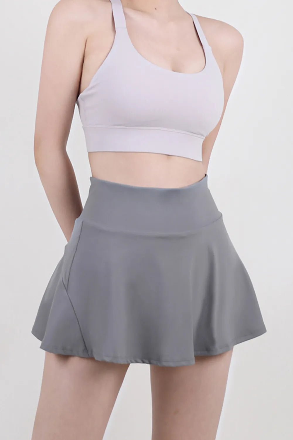 High Waist Pleated Active Skirt - Ladyez