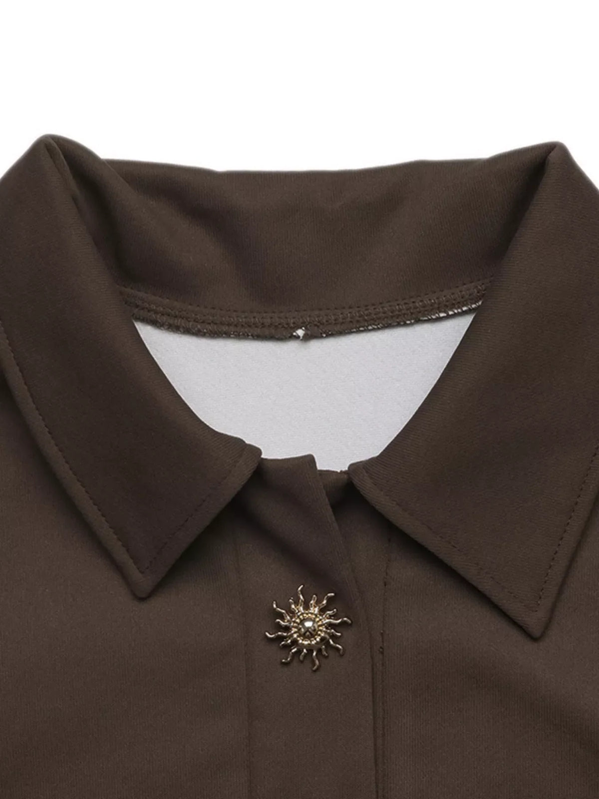 Polo Collar Dropped Shoulder Sweatshirt