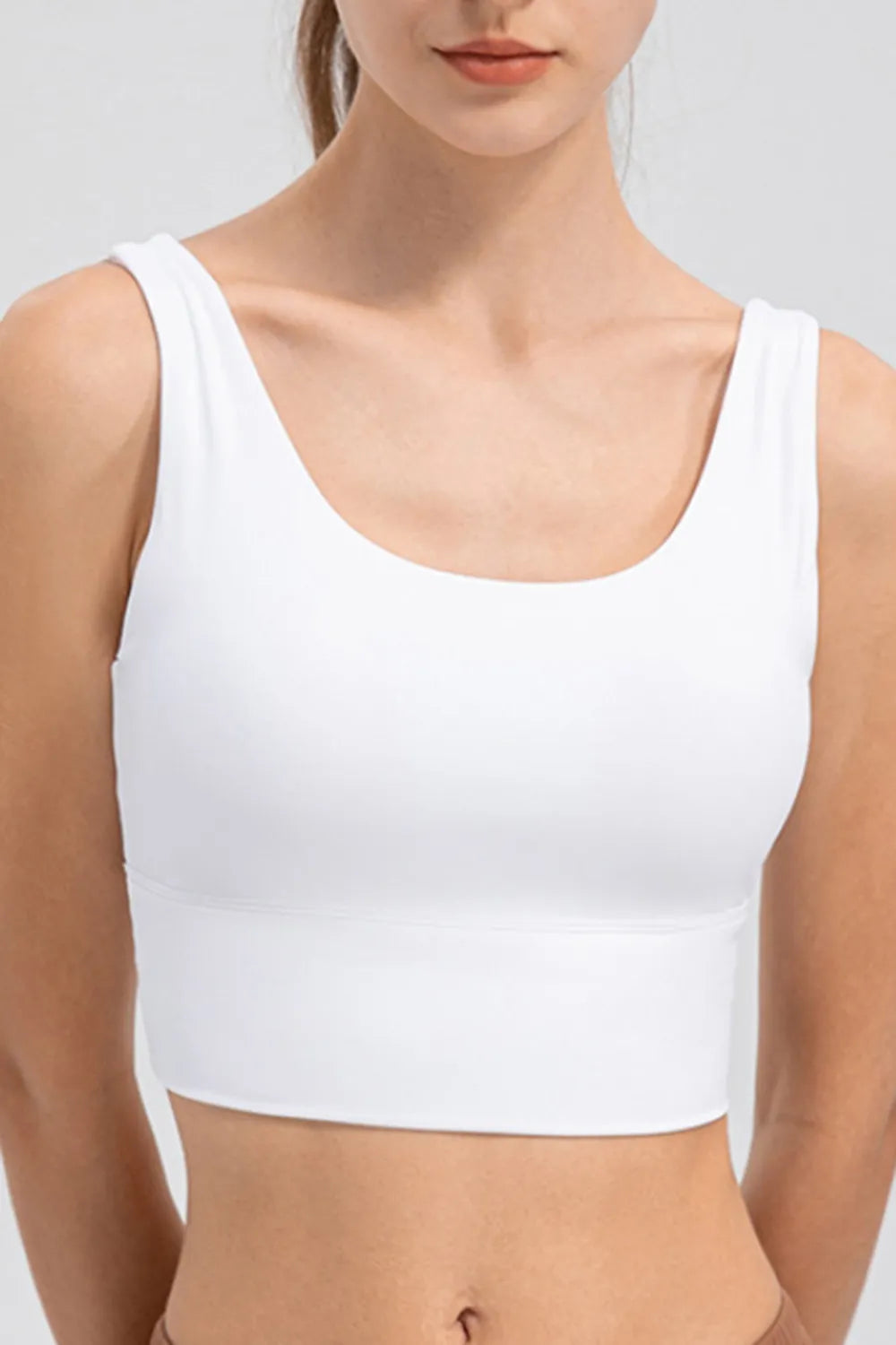 Scoop Neck Wide Strap Active Tank - Ladyez