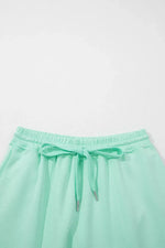 Drawstring Elastic Waistband Solid Color Two Piece Casual Set