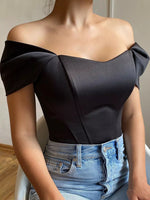Off-Shoulder Short Sleeve Blouse