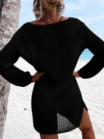 Openwork Tie Neck Cover-Up - Ladyez