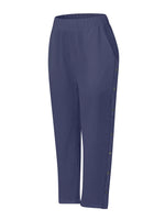 Full Size Side Button Decor Pants Plus Size