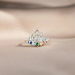 925 Sterling Silver Inlaid Zircon Lotus Shape Ring