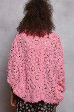 POL Floral Pattern Open Front Cardigan