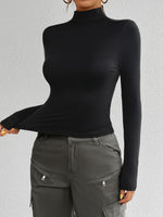 Devine Mock Neck Long Sleeve T-Shirt - Ladyez