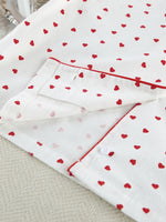 Heart Print Long Sleeve Top and Pants Lounge Set