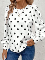 Polka Dot Long Sleeve Blouse