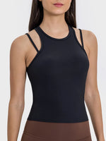 Millennia Cutout Round Neck Racerback Active Tank - Ladyez