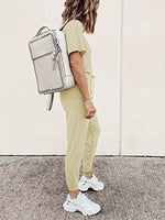Full Size Round Neck Top and Drawstring Pants Set Plus Size